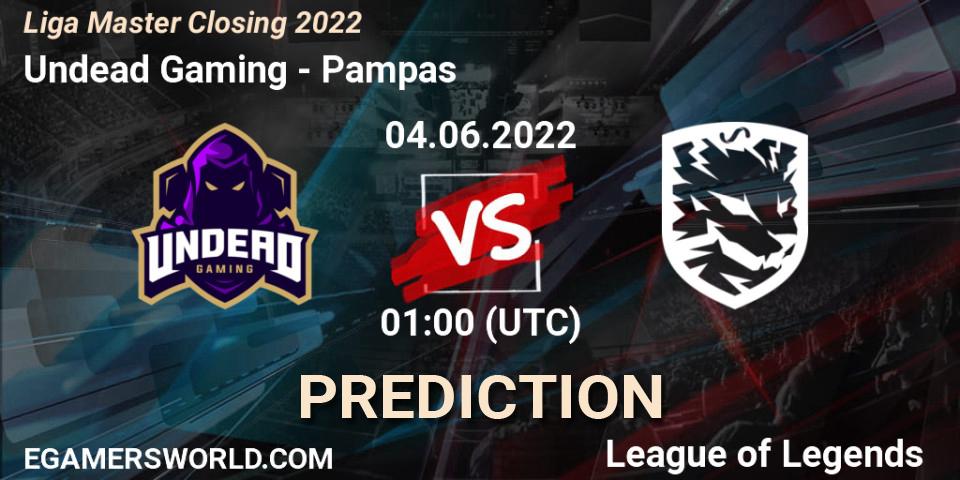 Pronósticos Undead Gaming - Pampas. 04.06.2022 at 01:00. Liga Master Closing 2022 - LoL
