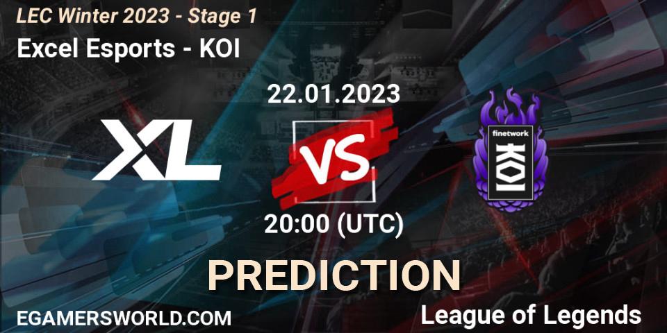 Pronósticos Excel Esports - KOI. 22.01.2023 at 20:00. LEC Winter 2023 - Stage 1 - LoL