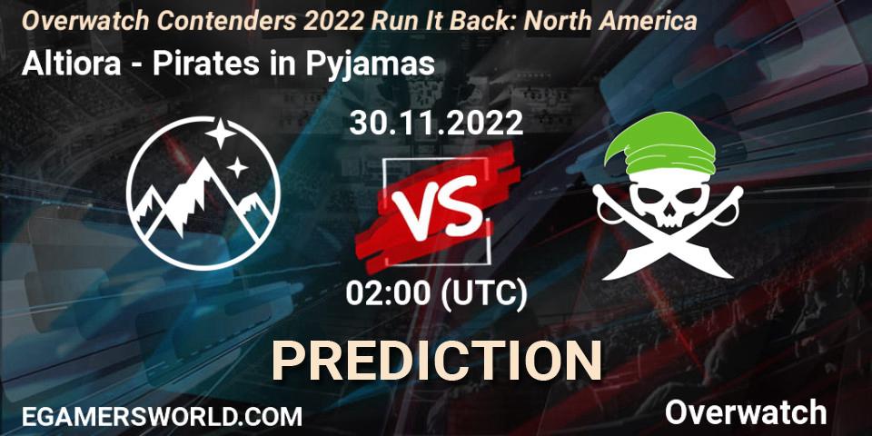 Pronósticos Altiora - Pirates in Pyjamas. 30.11.2022 at 02:00. Overwatch Contenders 2022 Run It Back: North America - Overwatch