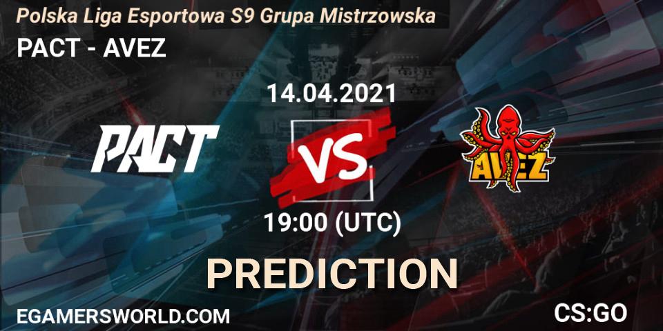 Pronósticos PACT - AVEZ. 14.04.2021 at 19:00. Polska Liga Esportowa S9 Grupa Mistrzowska - Counter-Strike (CS2)