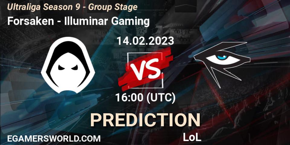 Pronósticos Forsaken - Illuminar Gaming. 14.02.23. Ultraliga Season 9 - Group Stage - LoL