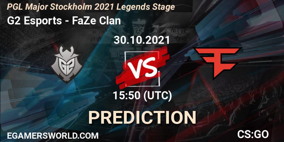 Pronósticos G2 Esports - FaZe Clan. 30.10.2021 at 15:50. PGL Major Stockholm 2021 Legends Stage - Counter-Strike (CS2)