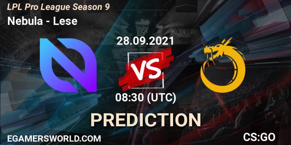 Pronósticos Nebula - Lese. 28.09.2021 at 08:00. LPL Pro League 2021 Season 3 - Counter-Strike (CS2)