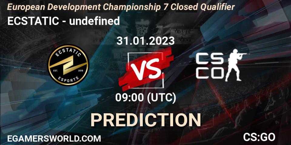 Pronósticos ECSTATIC - undefined. 31.01.23. European Development Championship 7 Closed Qualifier - CS2 (CS:GO)