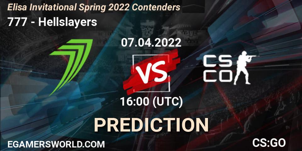 Pronósticos 777 - Hellslayers. 07.04.22. Elisa Invitational Spring 2022 Contenders - CS2 (CS:GO)