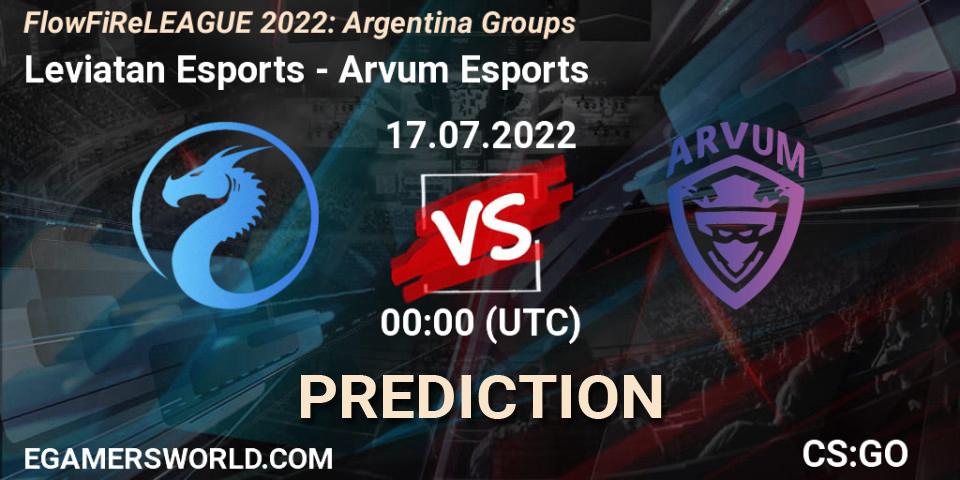 Pronósticos Leviatan Esports - Arvum Esports. 16.07.2022 at 23:20. FlowFiReLEAGUE 2022: Argentina Groups - Counter-Strike (CS2)