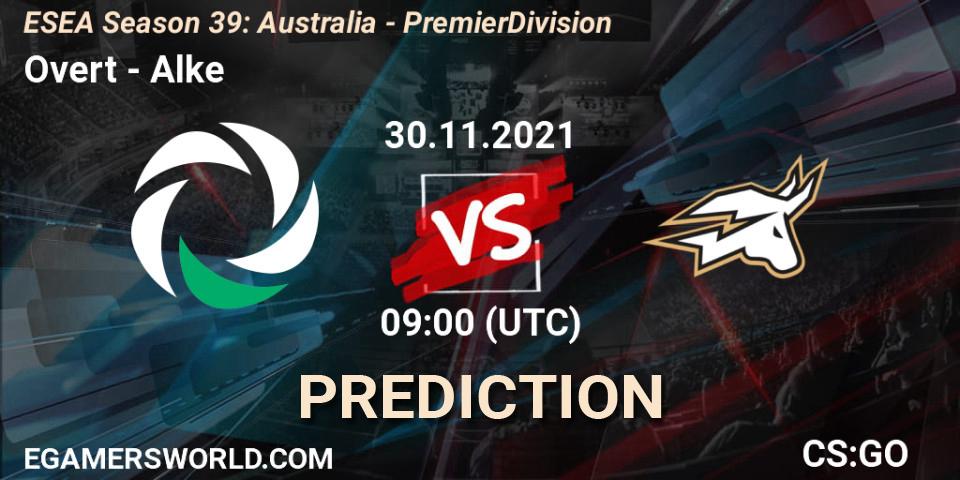 Pronósticos Overt - Alke. 30.11.2021 at 09:00. ESEA Season 39: Australia - Premier Division - Counter-Strike (CS2)