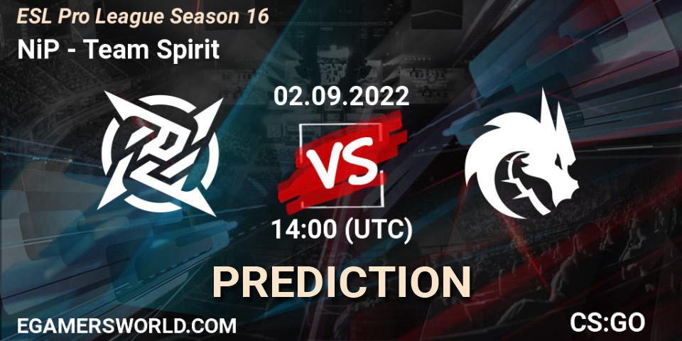 Pronósticos NiP - Team Spirit. 02.09.22. ESL Pro League Season 16 - CS2 (CS:GO)