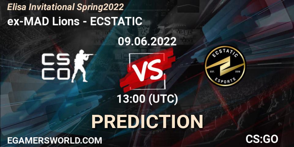 Pronósticos ex-MAD Lions - ECSTATIC. 09.06.2022 at 13:00. Elisa Invitational Spring 2022 - Counter-Strike (CS2)