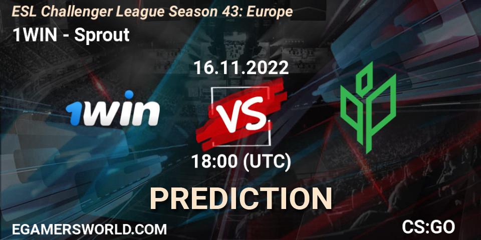 Pronósticos 1WIN - Sprout. 22.11.2022 at 18:00. ESL Challenger League Season 43: Europe - Counter-Strike (CS2)