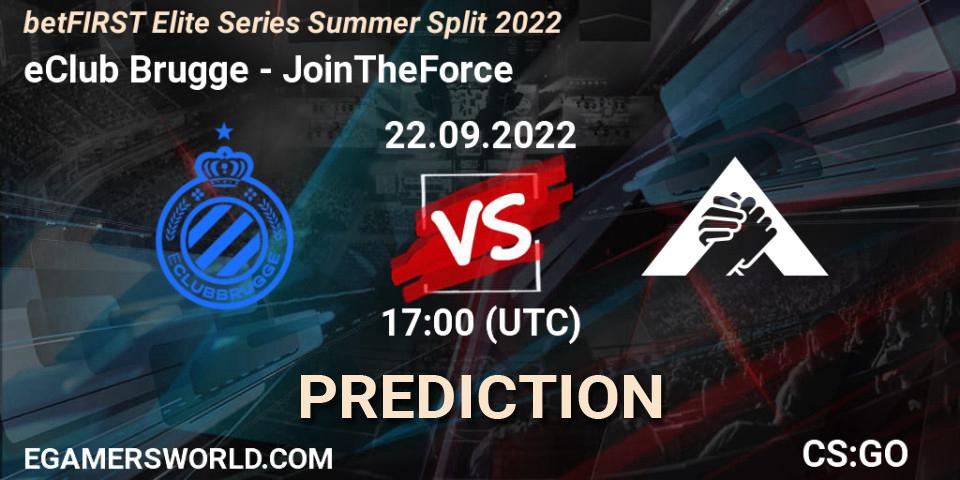 Pronósticos eClub Brugge - JoinTheForce. 22.09.22. betFIRST Elite Series Summer Split 2022 - CS2 (CS:GO)