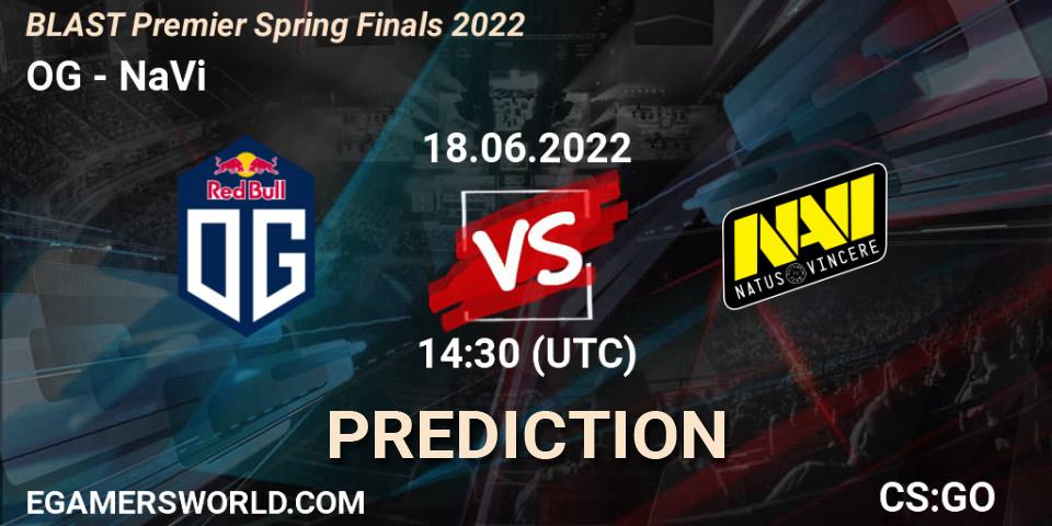 Pronósticos OG - NaVi. 18.06.22. BLAST Premier Spring Finals 2022 - CS2 (CS:GO)
