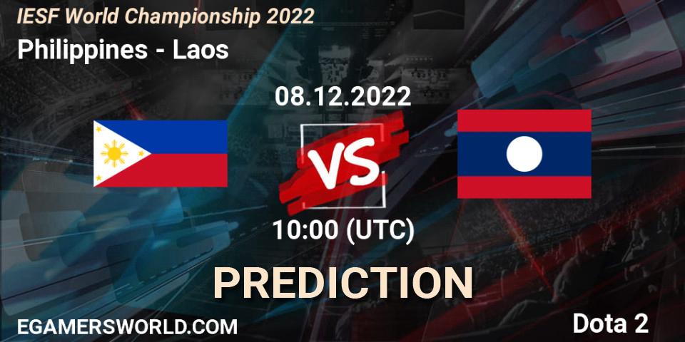 Pronósticos Philippines - Laos. 08.12.22. IESF World Championship 2022 - Dota 2