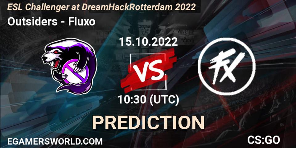 Pronósticos Outsiders - Fluxo. 15.10.2022 at 10:00. ESL Challenger at DreamHack Rotterdam 2022 - Counter-Strike (CS2)