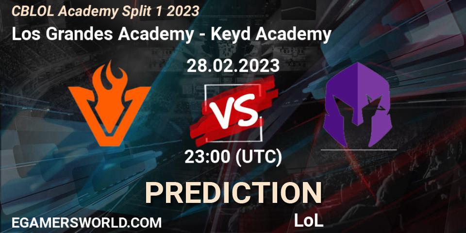 Pronósticos Los Grandes Academy - Keyd Academy. 28.02.2023 at 23:00. CBLOL Academy Split 1 2023 - LoL