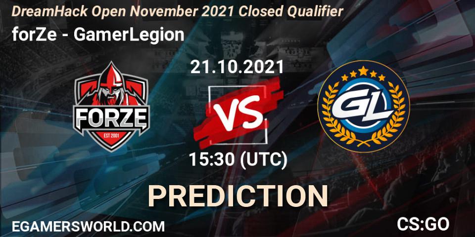 Pronósticos forZe - GamerLegion. 21.10.2021 at 15:30. DreamHack Open November 2021 Closed Qualifier - Counter-Strike (CS2)