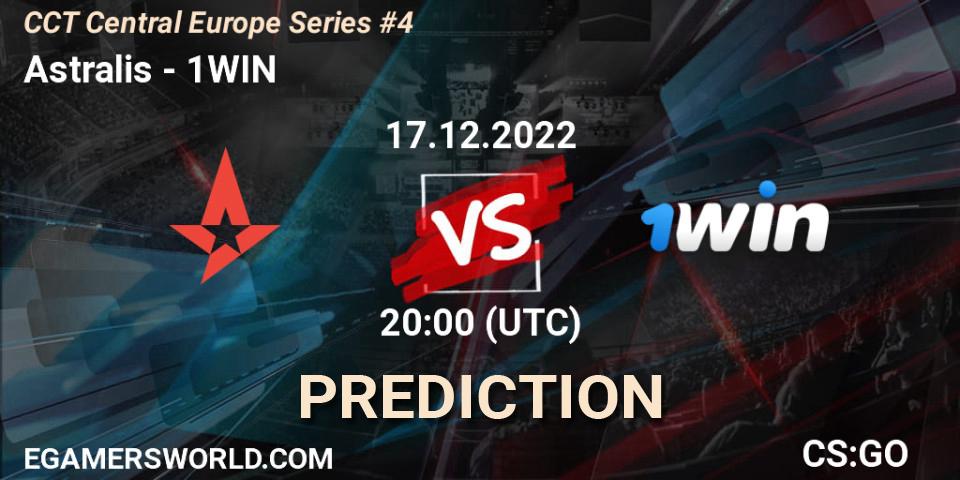 Pronósticos Astralis - 1WIN. 17.12.2022 at 21:00. CCT Central Europe Series #4 - Counter-Strike (CS2)