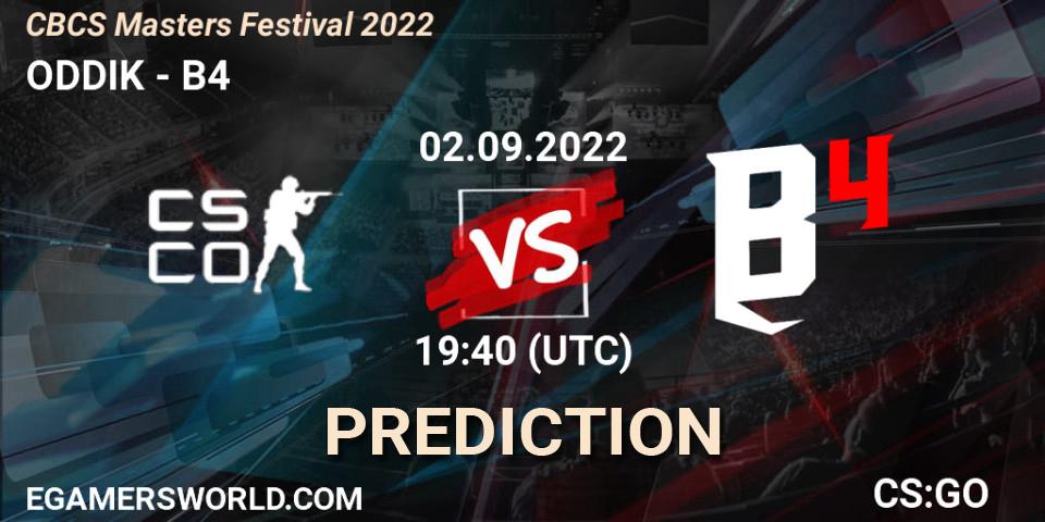 Pronósticos ODDIK - B4. 02.09.2022 at 20:10. CBCS Masters 2022 - Counter-Strike (CS2)