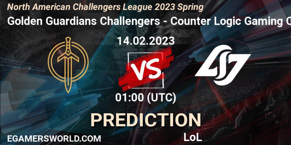 Pronósticos Golden Guardians Challengers - Counter Logic Gaming Challengers. 14.02.23. NACL 2023 Spring - Group Stage - LoL