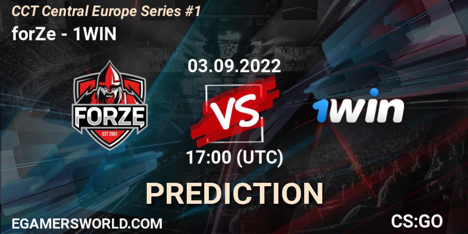 Pronósticos forZe - 1WIN. 03.09.2022 at 17:40. CCT Central Europe Series #1 - Counter-Strike (CS2)