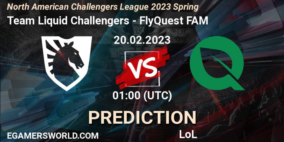 Pronósticos Team Liquid Challengers - FlyQuest FAM. 20.02.23. NACL 2023 Spring - Group Stage - LoL