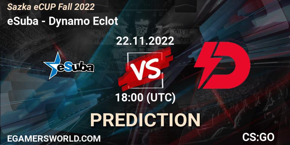 Pronósticos eSuba - Dynamo Eclot. 22.11.2022 at 17:20. Sazka eCUP Winter 2022 - Counter-Strike (CS2)