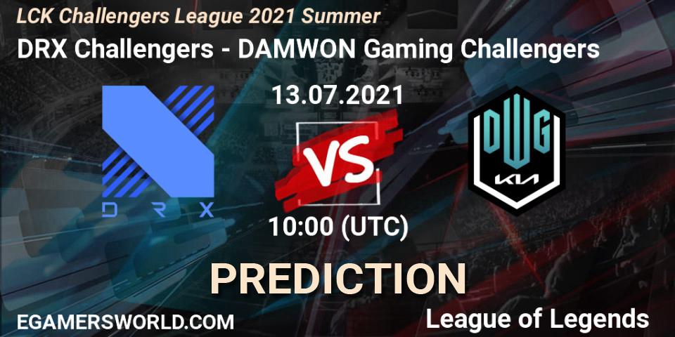 Pronósticos DRX Challengers - DAMWON Gaming Challengers. 13.07.2021 at 10:00. LCK Challengers League 2021 Summer - LoL
