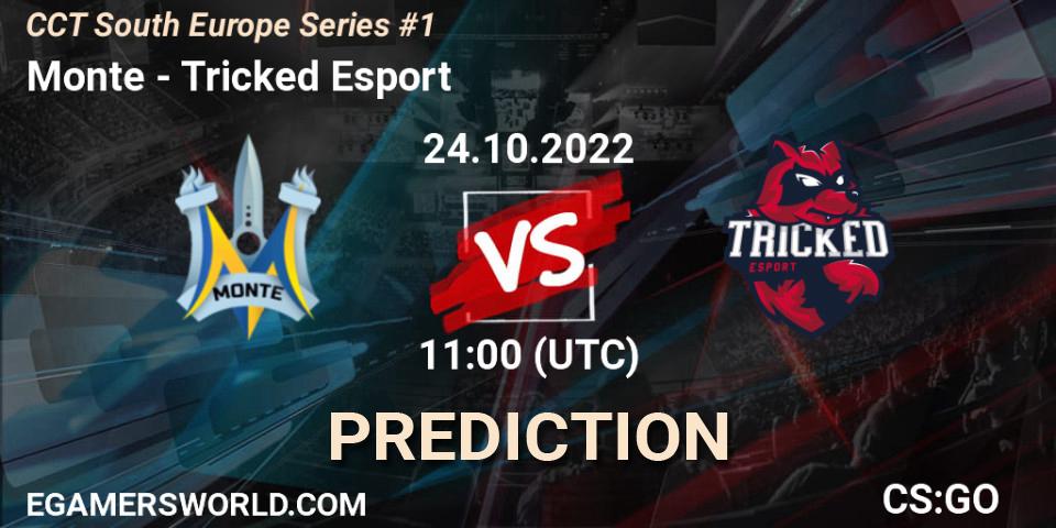 Pronósticos Monte - Tricked Esport. 24.10.2022 at 11:00. CCT South Europe Series #1 - Counter-Strike (CS2)