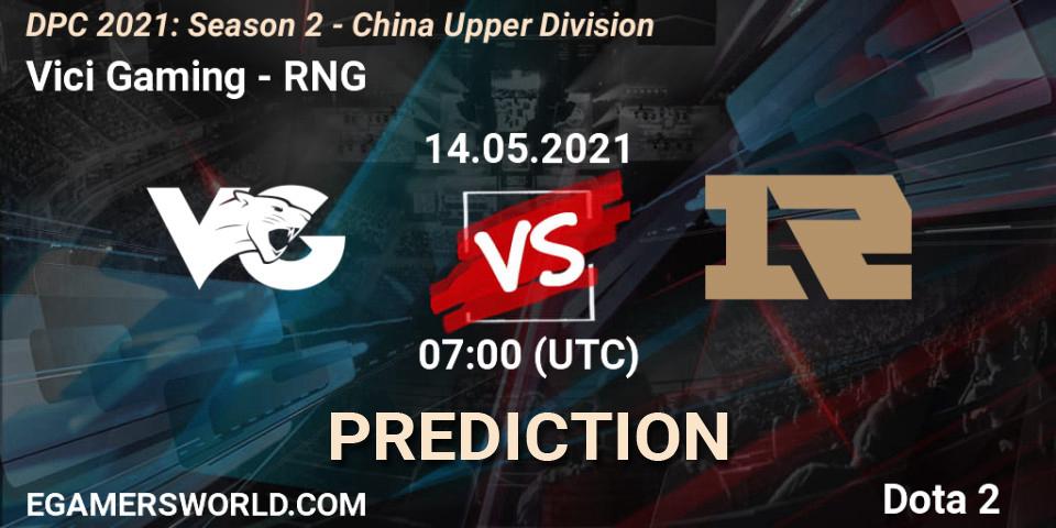 Pronósticos Vici Gaming - RNG. 14.05.2021 at 06:55. DPC 2021: Season 2 - China Upper Division - Dota 2