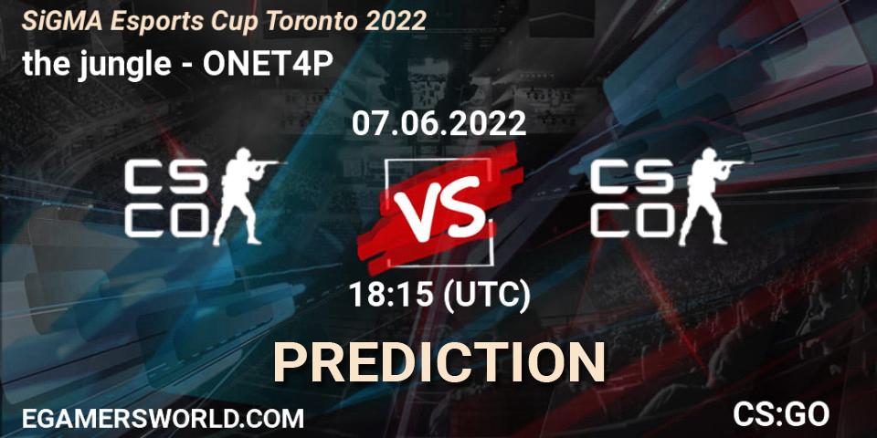 Pronósticos the jungle - ONET4P. 07.06.2022 at 18:15. SiGMA Esports Cup Toronto 2022 - Counter-Strike (CS2)