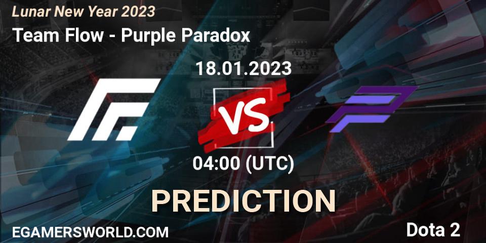 Pronósticos Team Flow - Purple Paradox. 18.01.23. Lunar New Year 2023 - Dota 2