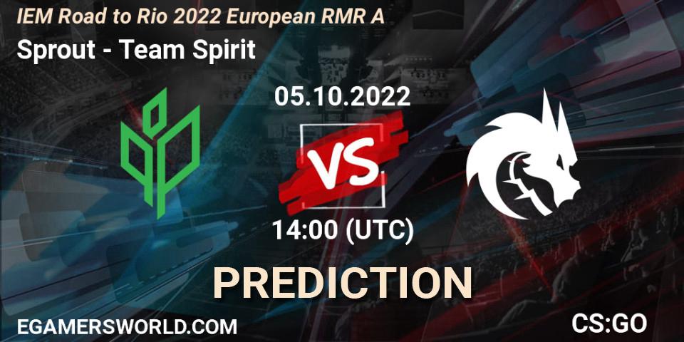Pronósticos Sprout - Team Spirit. 05.10.2022 at 14:10. IEM Road to Rio 2022 European RMR A - Counter-Strike (CS2)