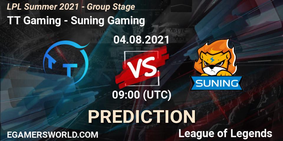 Pronósticos TT Gaming - Suning Gaming. 04.08.21. LPL Summer 2021 - Group Stage - LoL
