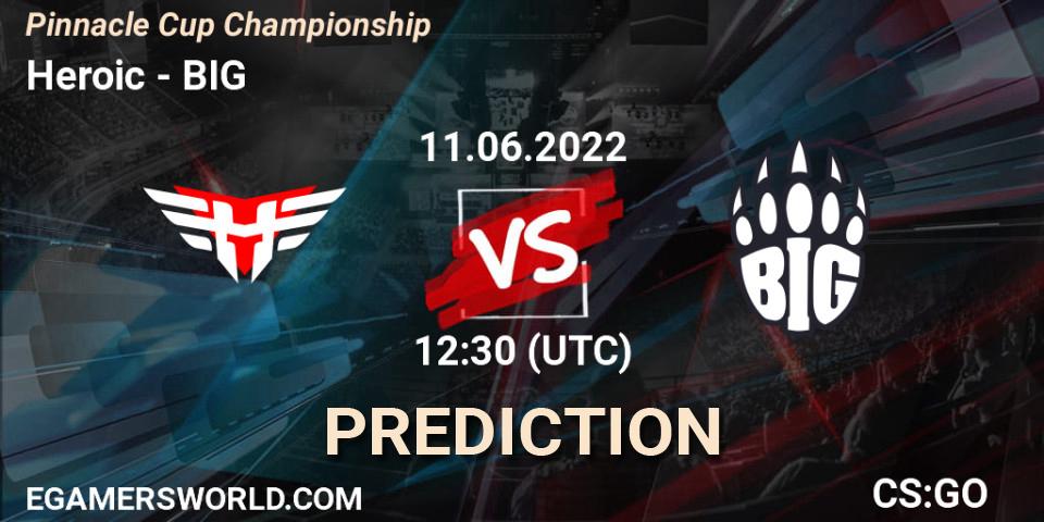 Pronósticos Heroic - BIG. 11.06.2022 at 13:00. Pinnacle Cup Championship - Counter-Strike (CS2)