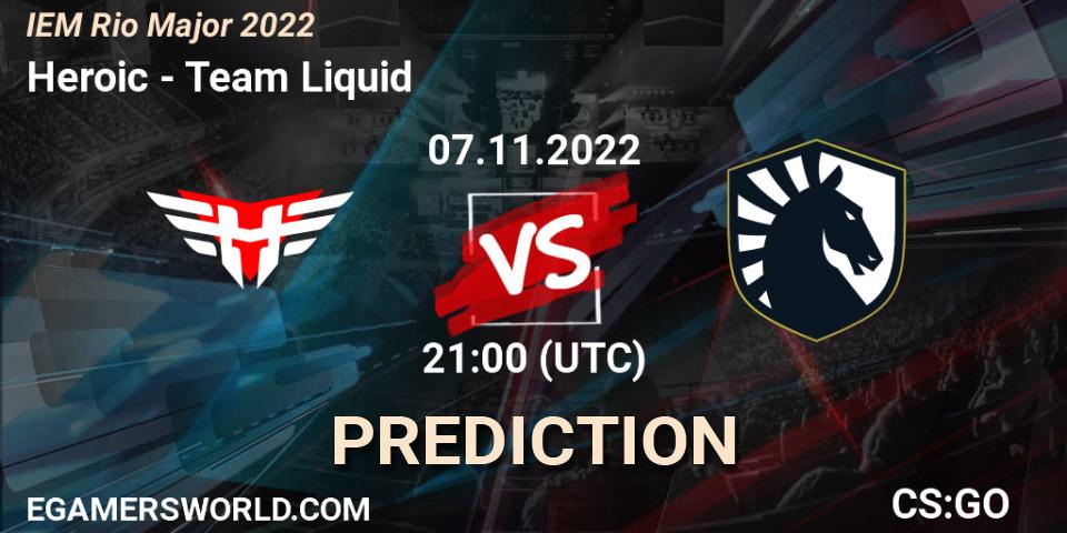 Pronósticos Heroic - Team Liquid. 07.11.2022 at 21:00. IEM Rio Major 2022 - Counter-Strike (CS2)
