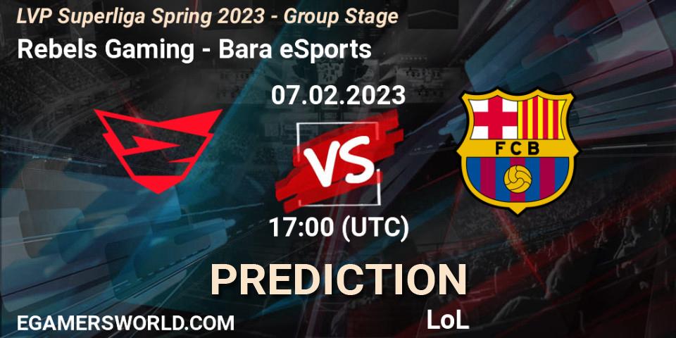 Pronósticos Rebels Gaming - Barça eSports. 07.02.23. LVP Superliga Spring 2023 - Group Stage - LoL