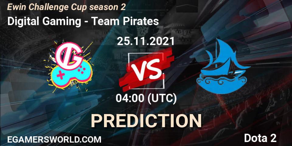 Pronósticos Digital Gaming - Team Pirates. 25.11.2021 at 04:11. Ewin Challenge Cup season 2 - Dota 2