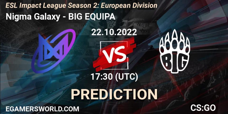 Pronósticos Galaxy Racer Female - BIG EQUIPA. 22.10.22. ESL Impact League Season 2: European Division - CS2 (CS:GO)