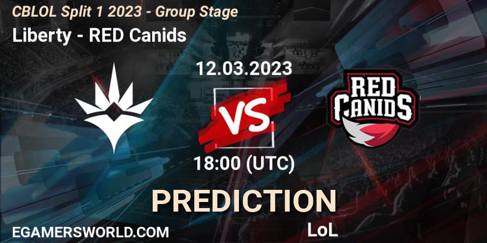 Pronósticos Liberty - RED Canids. 12.03.2023 at 18:15. CBLOL Split 1 2023 - Group Stage - LoL