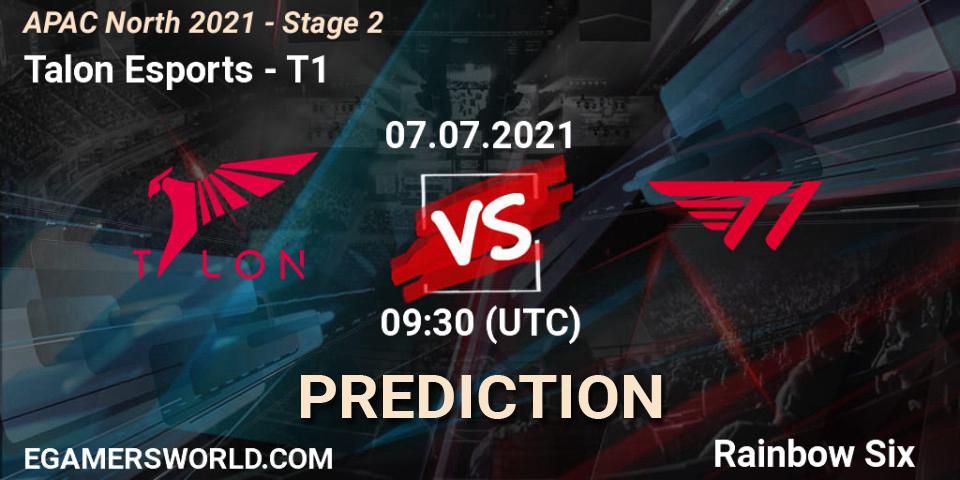 Pronósticos Talon Esports - T1. 07.07.2021 at 09:30. APAC North 2021 - Stage 2 - Rainbow Six