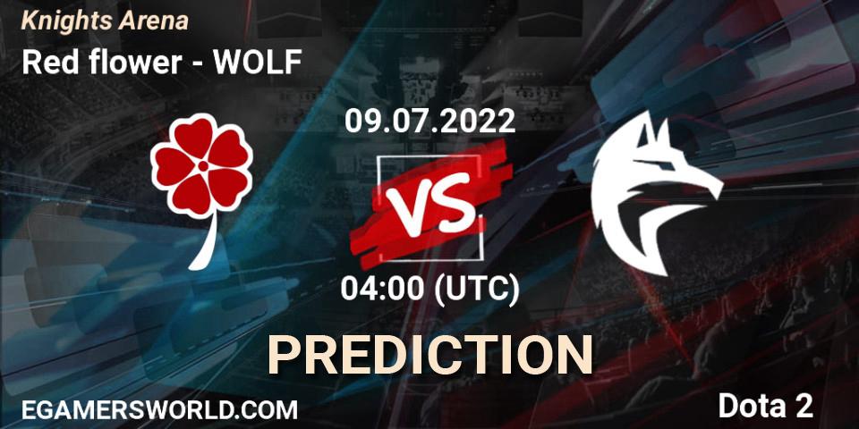 Pronósticos Red flower - WOLF. 09.07.2022 at 04:38. Knights Arena - Dota 2