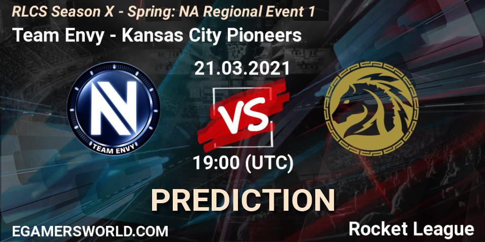 Pronósticos Team Envy - Kansas City Pioneers. 21.03.2021 at 19:00. RLCS Season X - Spring: NA Regional Event 1 - Rocket League