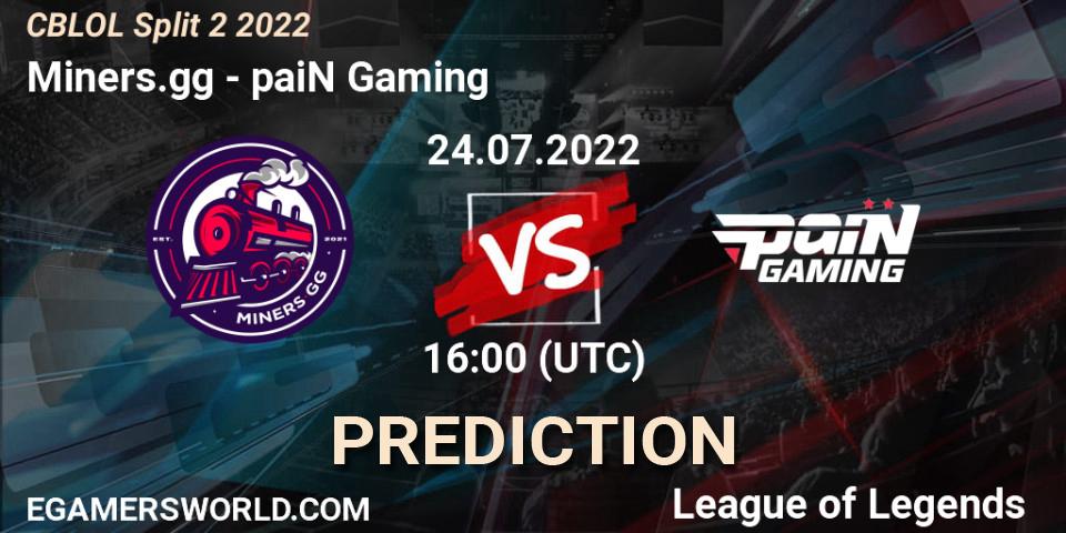 Pronósticos Miners.gg - paiN Gaming. 24.07.2022 at 16:00. CBLOL Split 2 2022 - LoL