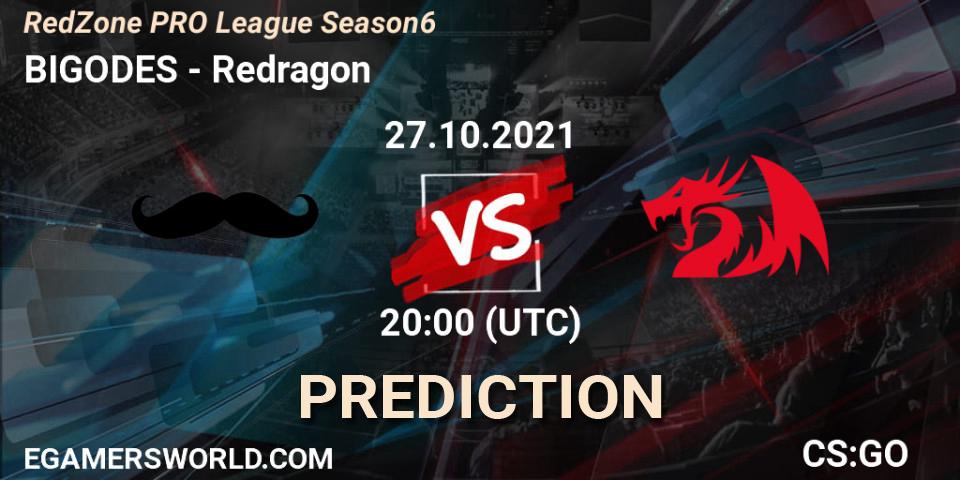 Pronósticos BIGODES - Redragon. 02.11.2021 at 20:00. RedZone PRO League Season 6 - Counter-Strike (CS2)