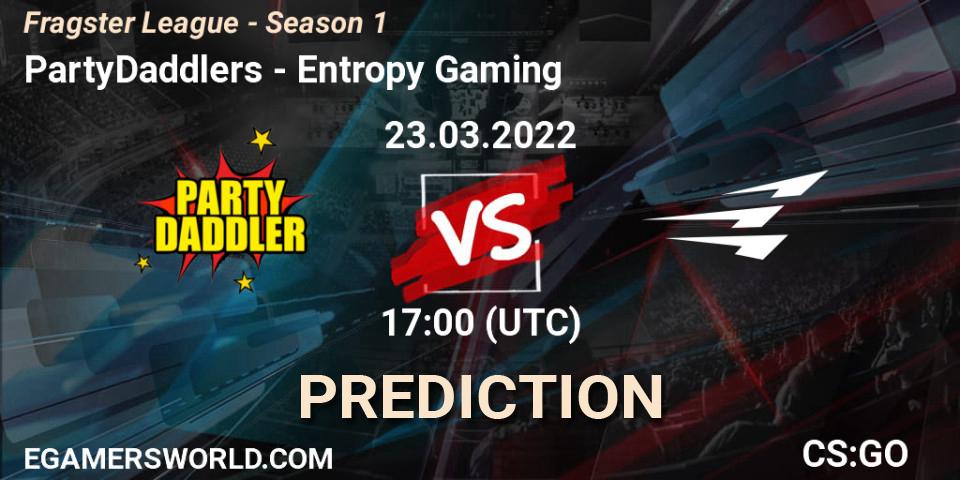 Pronósticos PartyDaddlers - Entropy Gaming. 23.03.2022 at 17:00. Fragster League - Season 1 - Counter-Strike (CS2)