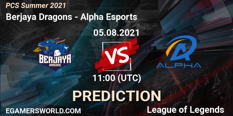 Pronósticos Berjaya Dragons - Alpha Esports. 05.08.21. PCS Summer 2021 - LoL