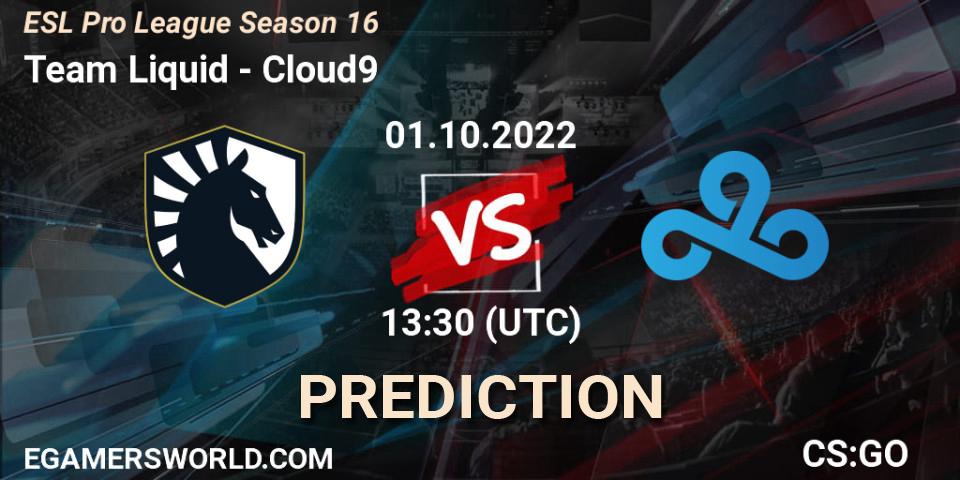 Pronósticos Team Liquid - Cloud9. 01.10.22. ESL Pro League Season 16 - CS2 (CS:GO)