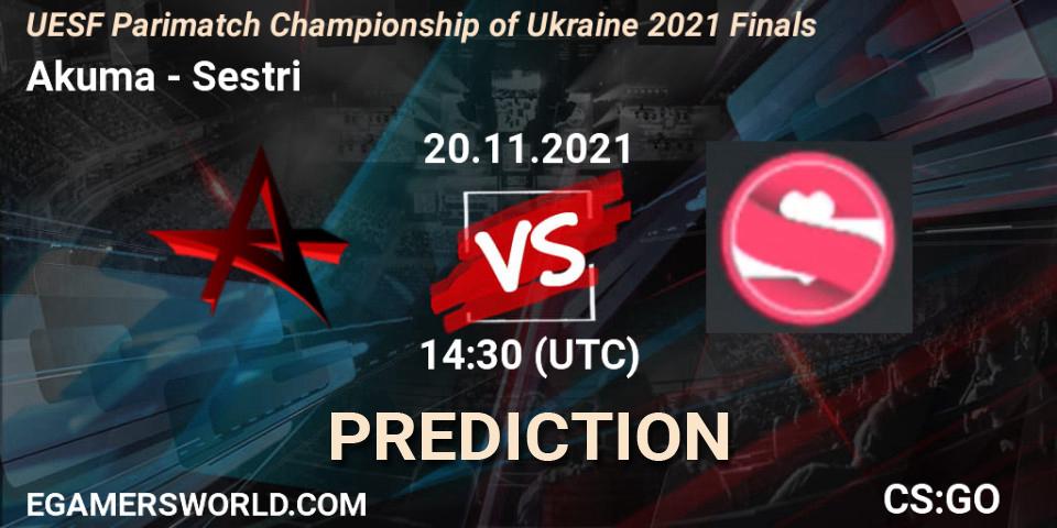 Pronósticos Akuma - Sestri. 20.11.21. UESF Parimatch Championship of Ukraine 2021 Finals - CS2 (CS:GO)