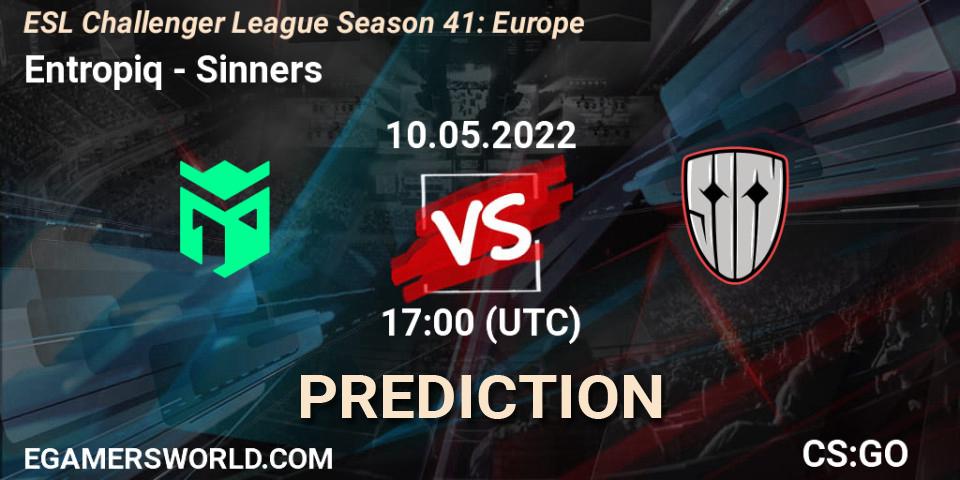Pronósticos Entropiq - Sinners. 10.05.2022 at 17:00. ESL Challenger League Season 41: Europe - Counter-Strike (CS2)