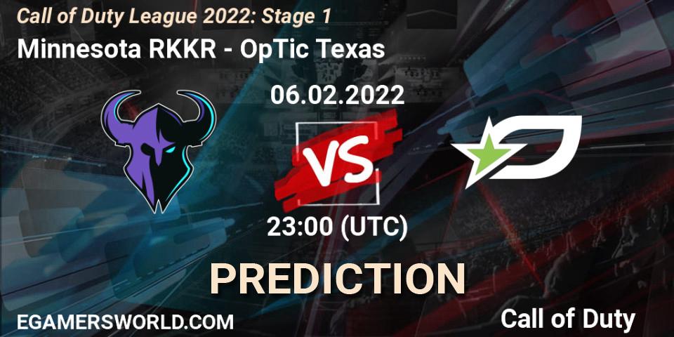 Pronósticos Minnesota RØKKR - OpTic Texas. 06.02.22. Call of Duty League 2022: Stage 1 - Call of Duty